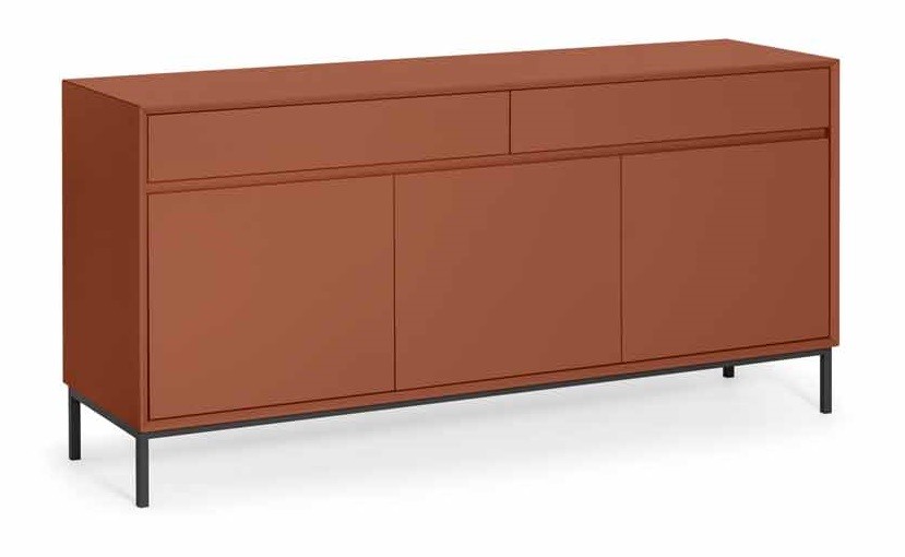 Sideboard Fiete 160 cm - Braun matt lackiert mit Metalluntergestell
